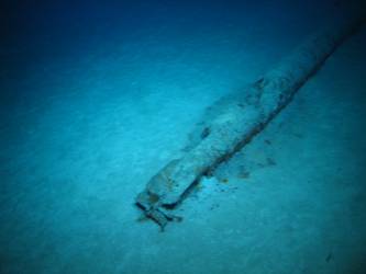 Torpedo on seabed